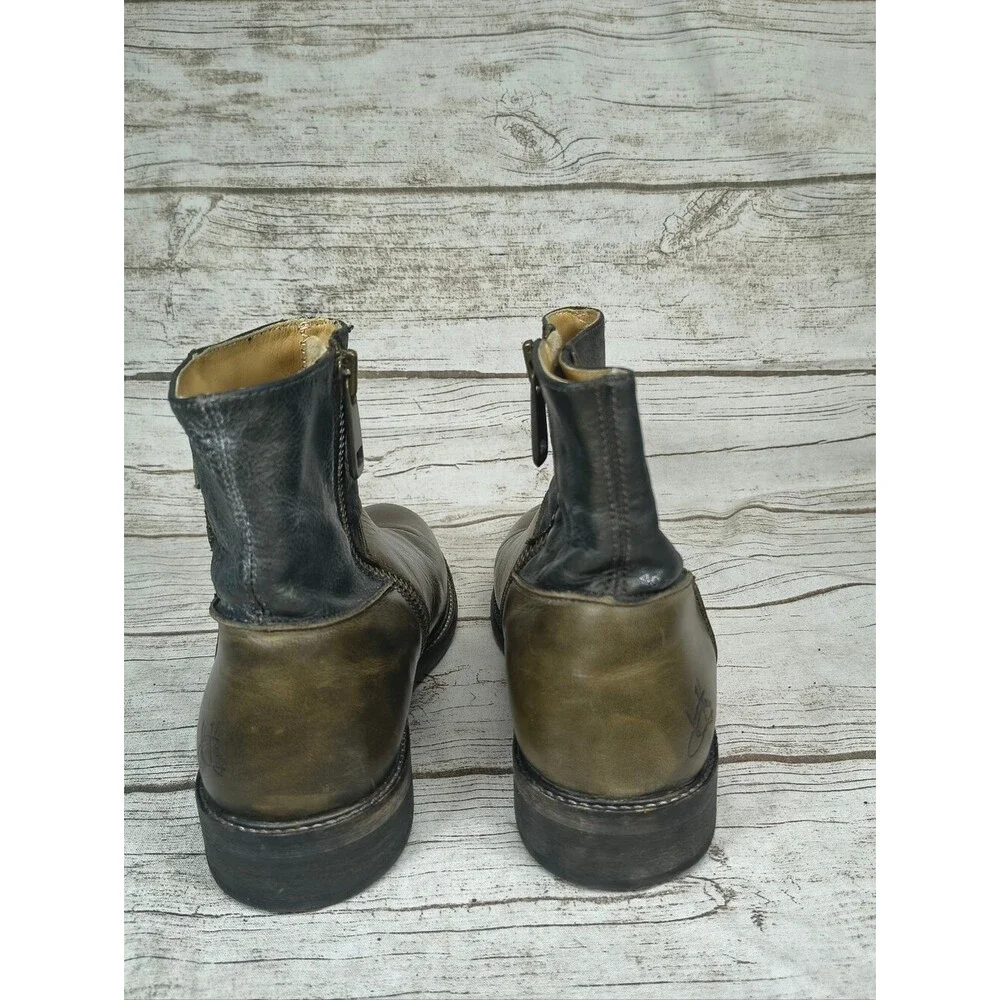John Fluevog Green Feature Holden Contrast Ankle Boot Men Size 9